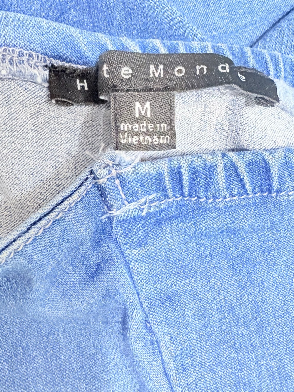 NWOT Haute Monde Light Blue Denim Zip-Front Bodycon Mini Dress - Picture 5 of 8